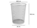 Cestos Papeis Metal Tipo Rede 345x295 - 19 Litros 29615 KF00849 Prata - Image 3