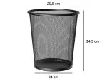 Cestos Papeis Metal Tipo Rede 345x295 - 19 Litros 29616 KF00871 Preto - Image 3