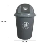 CESTOS PLASTICO CINZA COM TAMPA KF04237 80L 36133