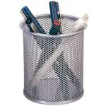 PORTA LAPIS METALICO REDE REDONDO KF00846 PRATA 105X86 24221