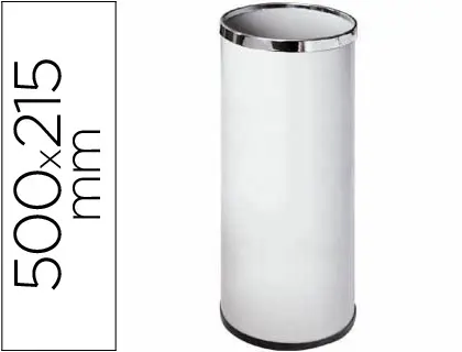 CHAPELEIRA METALICA REDONDA 20L BRANCO COM AROS CROMADOS 500X215mm (23313)