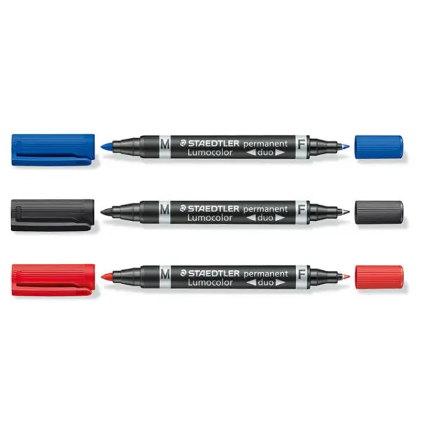 MARCADORES LUMOCOLOR DUO 348 - PERMANENTE PONTA M+F Caixa 10