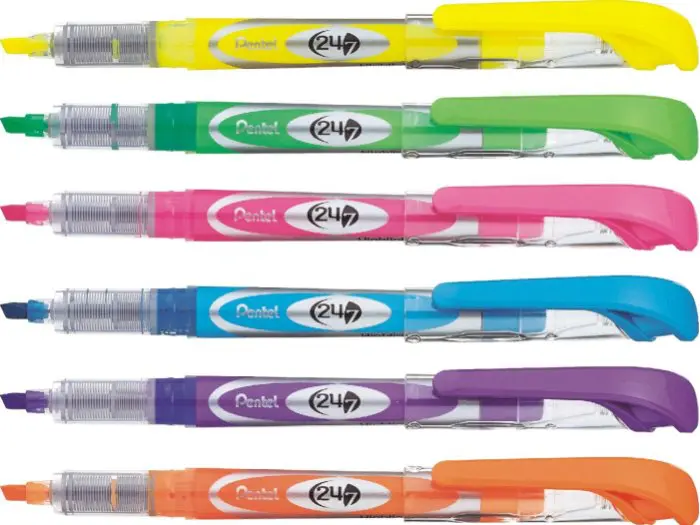 Marcadores Pentel SL12 Fluorescente Tinta Liquida