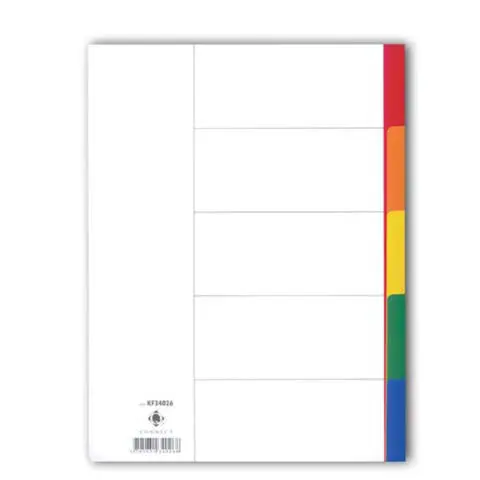 Separadores Plastico A4 C/5 Cor KF34026 - 32582