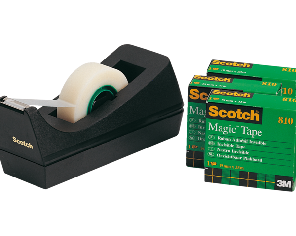 SUPORTE FITA SCOTCH C38 PRETO + 3 FITAS MAGIC 33X19mm - 78153