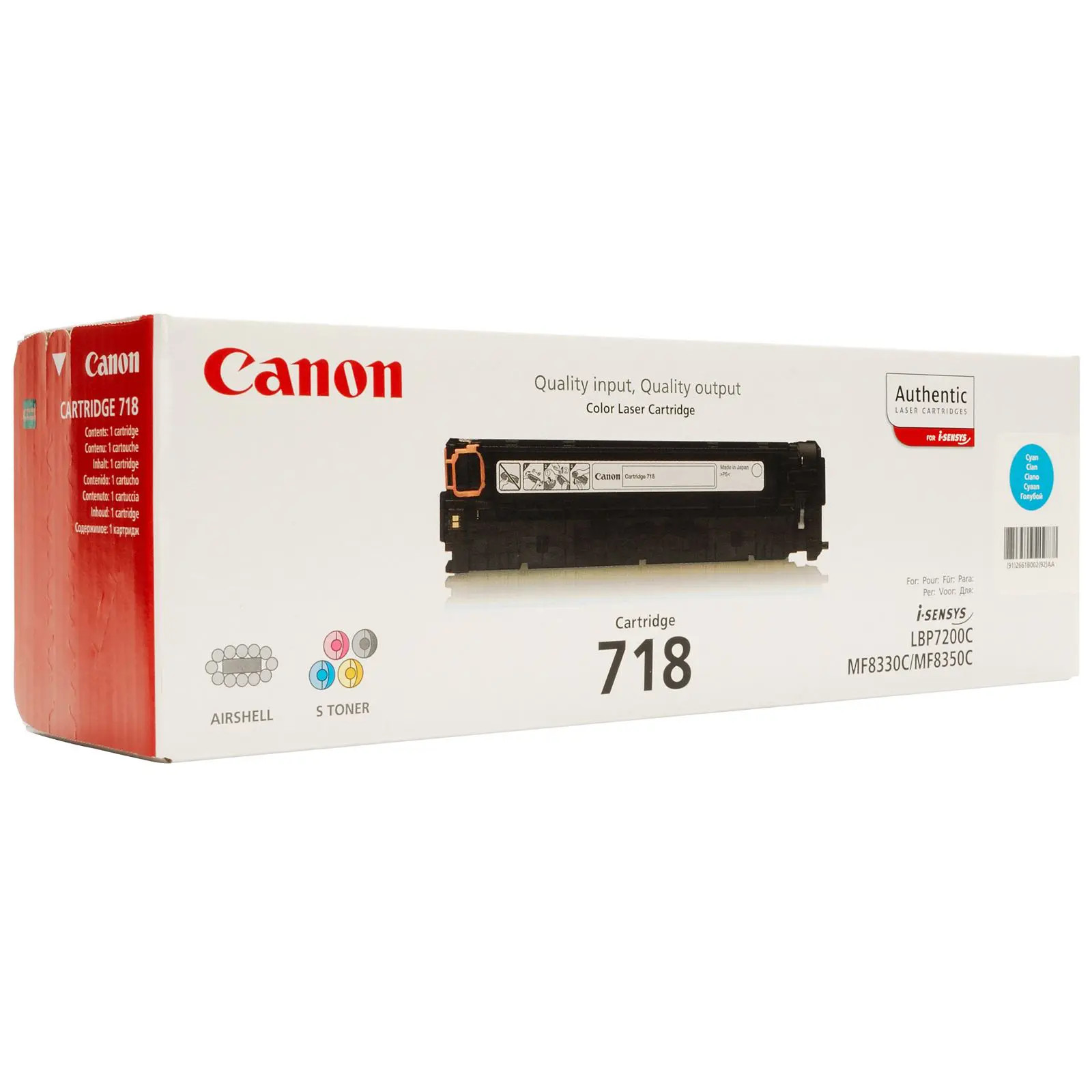 TONER CANON 718C - MF8350c/8330/LBP7660 AZUL