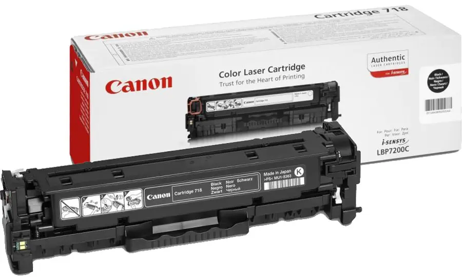 TONER CANON 718BK - LBP7200C/7660C/MF8330C/8340C PRETO 3.4K
