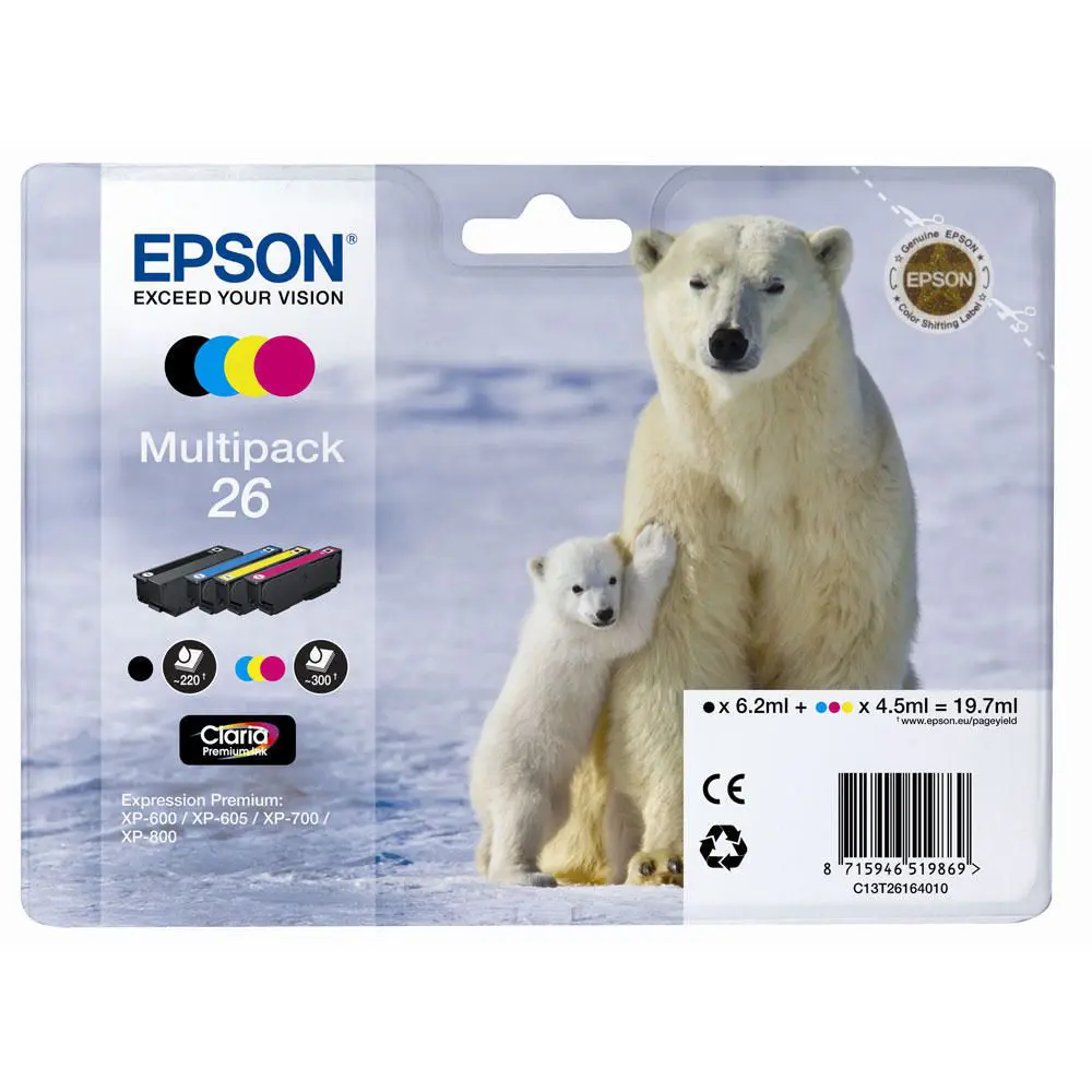 TINTEIROS EPSON T2616 4010 - Nº26 MULTIPACK 4 CORES