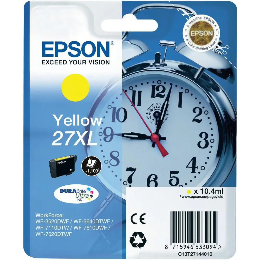 TINTEIROS EPSON T2714 4010 - Nº27XL AMARELO 1100pg