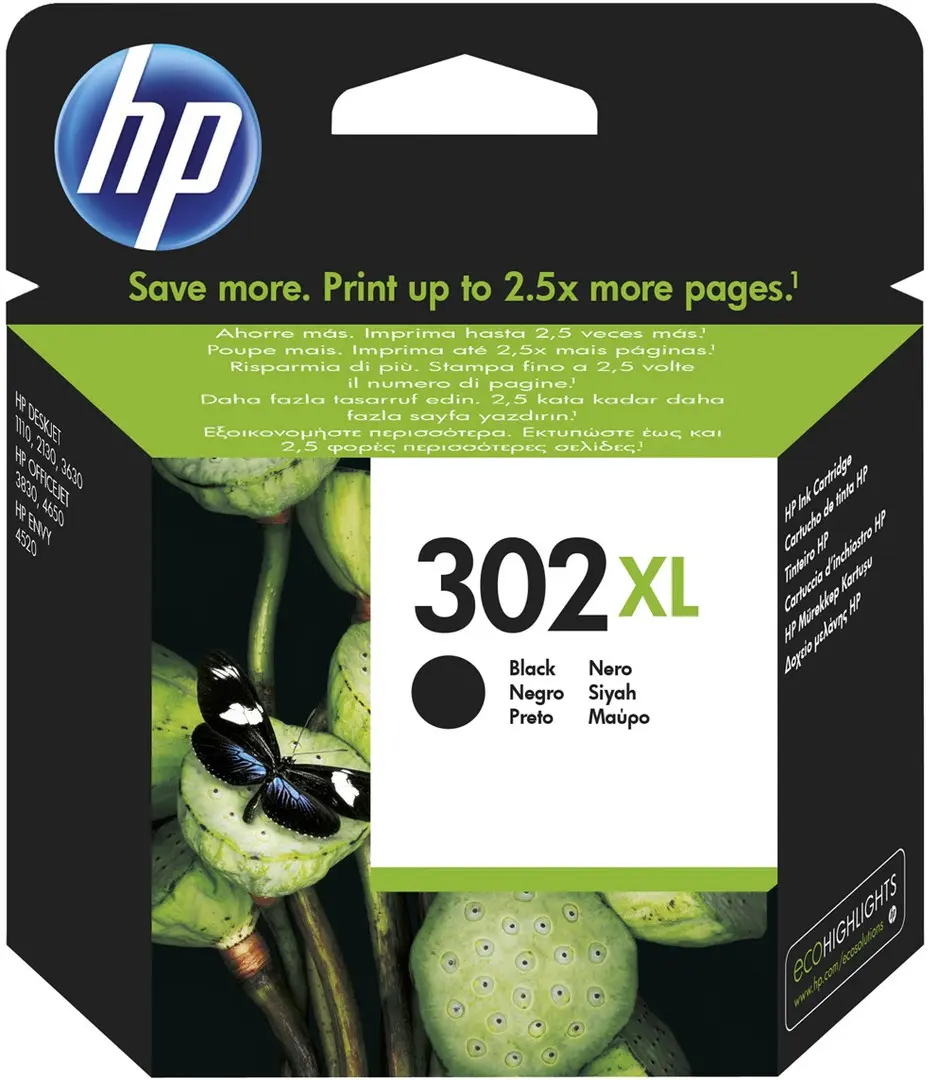 TINTEIROS F6U68A HP - Nº302XL PRETO *480pg