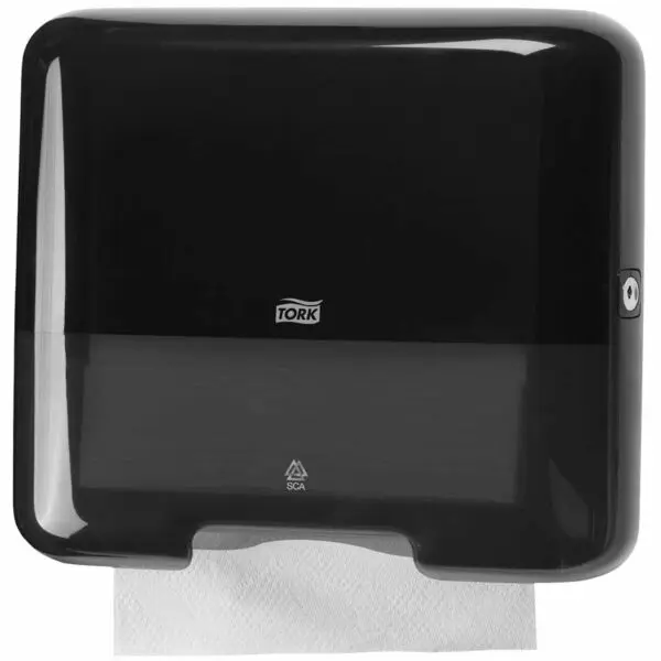 TOALHEIRO P/TOALHAS ZIG-ZAG MINI TORK 553108 H3 PLAST.PRETO 291X332X135