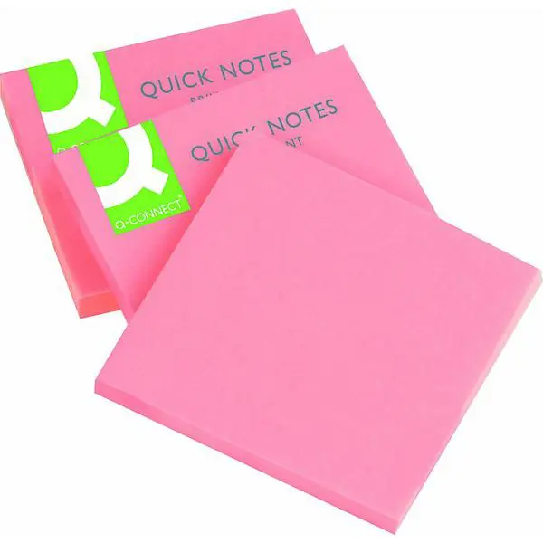 BLOCOS ADERENTES Q.CONNECT KF10516 - 76X76 ROSA NEON 29133 - PACK 6