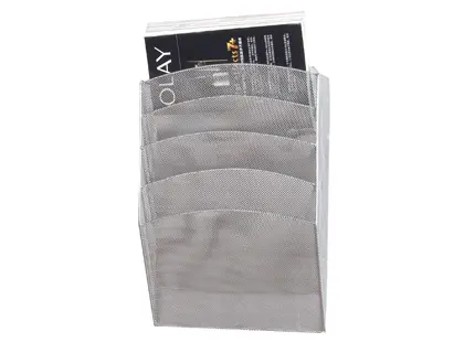 SUP.EXPOSITOR DE PAREDE METALICO REDE C/5 COMP. KF04727 PRATA 39924