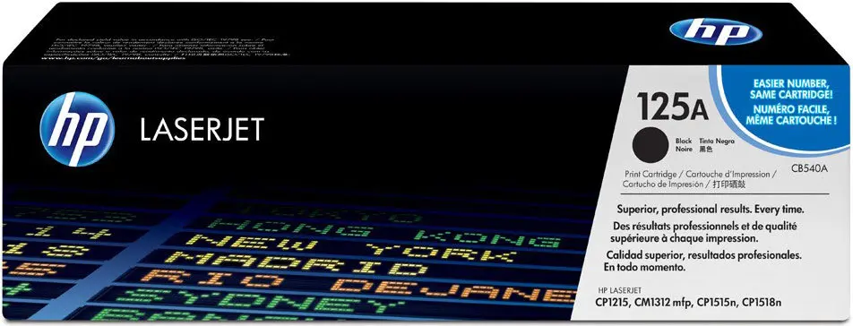 TONER HP CB540A - CM1312/1300/CP1210/CP1215 PRETO 2200pg Nº125A
