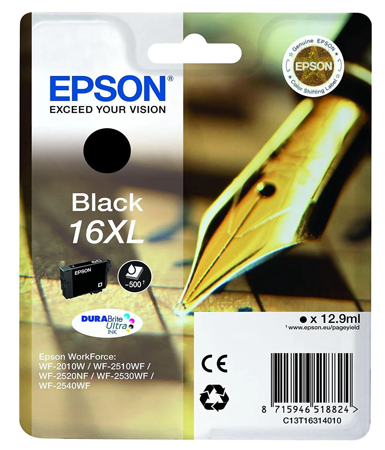 TINTEIROS EPSON T1631 4010 - WF2010/2510/2520/2530/2540 PRETO 16XL