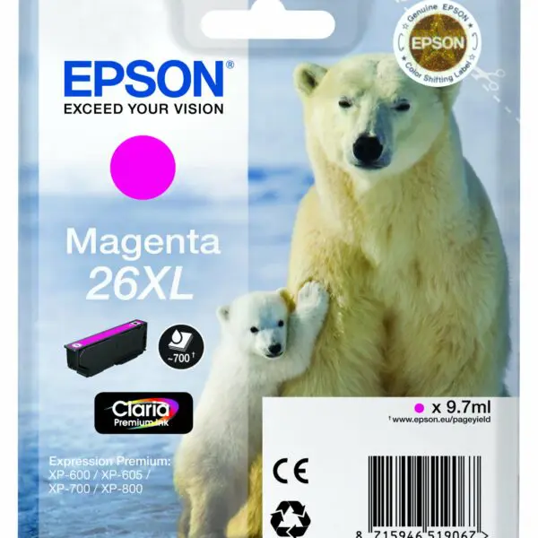TINTEIROS EPSON T2633 4010 - Nº26XL MAGENTA