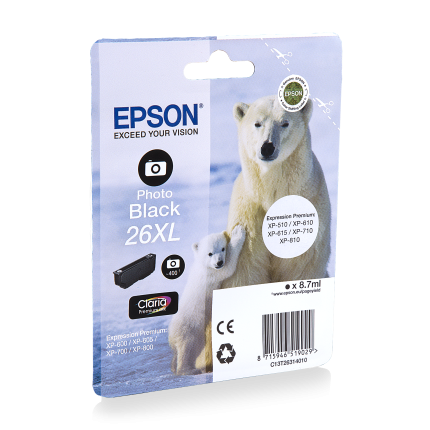 TINTEIROS EPSON T2631 4010 - Nº26XL PRETO PHOTO
