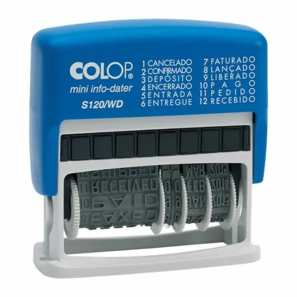 DATADOR BORRACHA COLOP MINI INFO-DATER S120/WD AUTO TINT.
