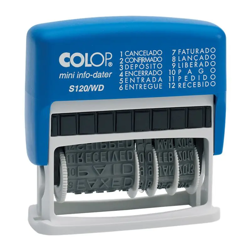 DATADOR BORRACHA COLOP MINI INFO-DATER S120/WD AUTO TINT.