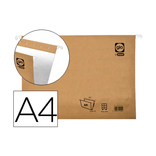 BOLSAS SUSPENSAS A4 GIO 01361 - 240GR CREME CX C/25