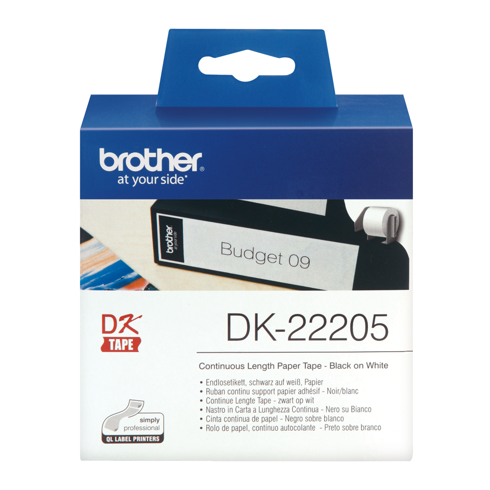 ETIQUETAS BROTHER DK-22205 - PAPEL CONTINUO AUTOC.BRANCO 62mmx30,48mt