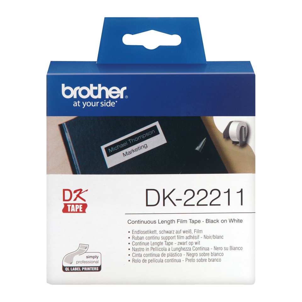 ETIQUETAS BROTHER DK-22211 - PELICULA CONTINUA BRANCA 29mmX15,24mt