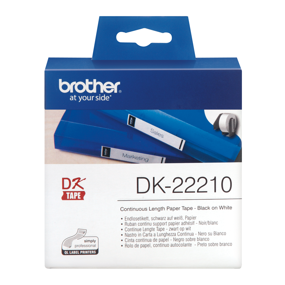 ETIQUETAS BROTHER DK-22210 - PAPEL CONTINUO BRANCO 29mmX30,48mt ETIQUETAS BROTHER DK-22210 - PAPEL CONTINUO BRANCO 29mmX30,48mt