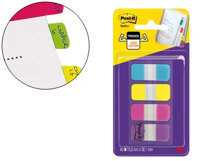 BLOCOS POST IT 676-AYPV INDEX RIGIDO 15,8X38 C/4CORX10  78151