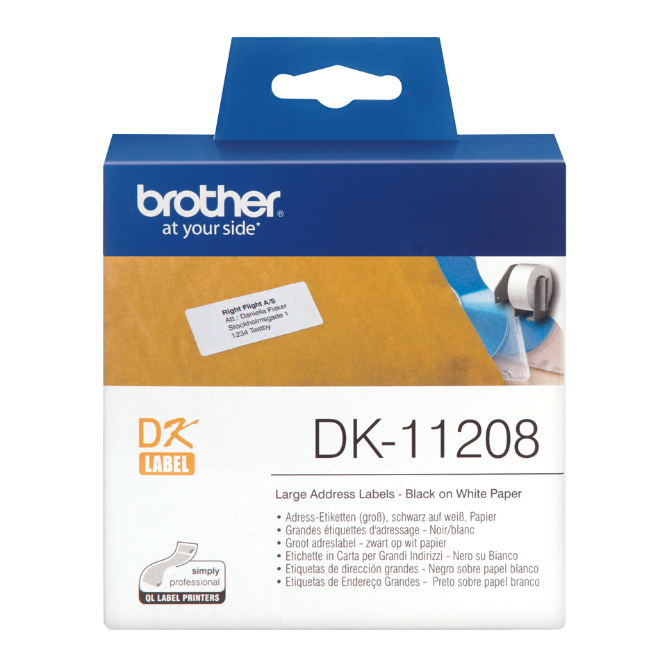 ETIQUETAS BROTHER DK-11208 - 38x90  400uni