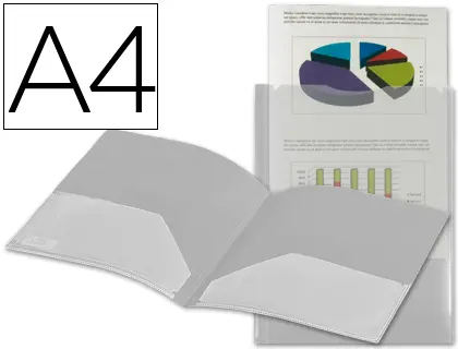 PASTAS PP A4 2 BOLSAS CAPA PERSONALIZAVEL KG04 TRANSPARENTE 27850