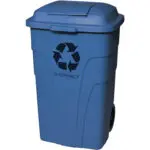 CONTENTOR PLASTICO COM TAMPA 2 RODAS KF04242 AZUL 240L 36132