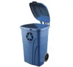 CONTENTOR PLASTICO COM TAMPA 2 RODAS KF04242 AZUL 240L 36132 - Image 2