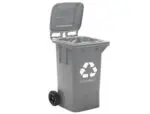 CONTENTOR PLASTICO COM TAMPA 2 RODAS KF16545 CINZA 100L 72484 - Image 2