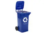 CONTENTOR PLASTICO COM TAMPA 2 RODAS KF04240 AZUL 100L 36130 - Image 2