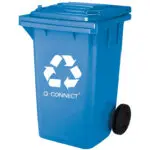 CONTENTOR PLASTICO COM TAMPA 2 RODAS KF16544 AZUL 100L 72483