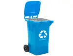 CONTENTOR PLASTICO COM TAMPA 2 RODAS KF16544 AZUL 100L 72483 - Image 2