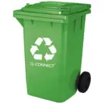 CONTENTOR PLASTICO COM TAMPA 2 RODAS KF16542 VERDE 100L 72481