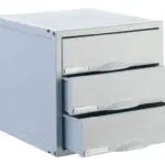 ARMARIO ARCHIVO PLASTICO CINZA 356X316X303 C/3 GAVETAS 49303