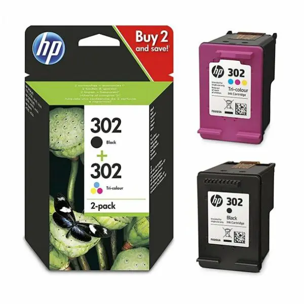 TINTEIROS HP X4D37A - PACK PRETO + COR Nº302