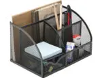 PORTA CANETAS METALICO REDE CURVO C/5 DEP. KF17295 PRETO 153571