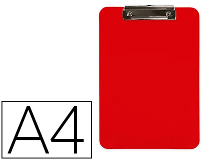 PRANCHETA PLASTICO PORTA NOTAS A4 KF11244 VERMELHO 2,5mm 155962