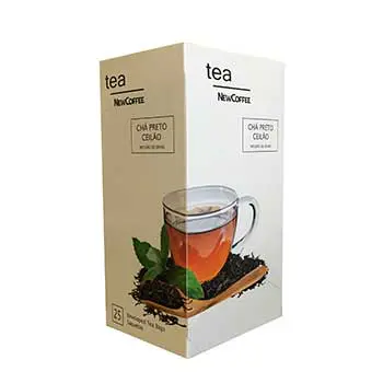 CHA NEWCOFFEE PRETO-CEILAO CX 25 SAQUETAS