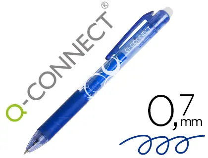 ESFEROGRAFICAS Q-CONNECT KF18625 RETRATIL APAGAVEL AZUL 153565 CAIXA C/10