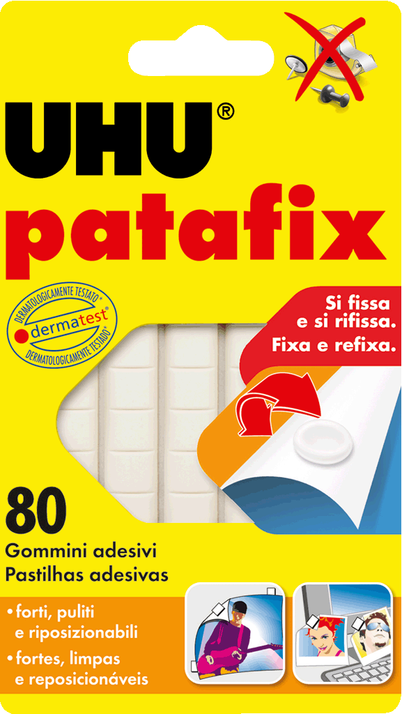 COLA UHU PATAFIX BRANCO MASSA ADESIVA CRT C/80