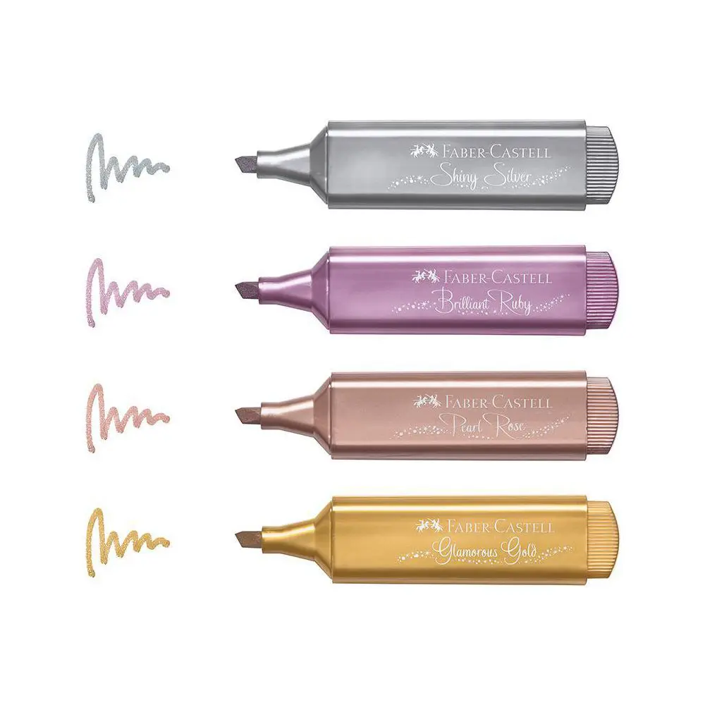 MARCADORES FABER 46 FLUORESCENTE METALICO CRT C/4 CORES 154640