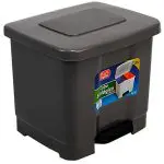 CESTOS PLASTICO COM TAMPA E PEDAL C/2 COMPARTIMENTOS 155913 CINZA ESCURO 35L 1126522