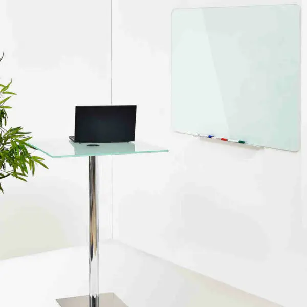 QUADRO DE VIDRO MAGNETICO BRANCO 120x90 SEM MOLDURA BANDEJA METALICA GL080101