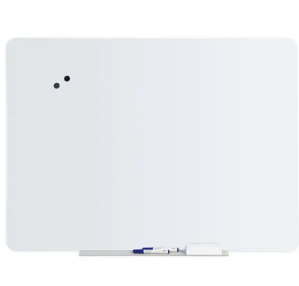 QUADRO DE VIDRO MAGNETICO BRANCO 90x60 SEM MOLDURA BANDEJA METALICA GL070101