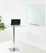 QUADRO DE VIDRO MAGNETICO BRANCO 90x60 SEM MOLDURA BANDEJA METALICA GL070101