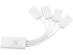 HUB USB EWENT EW1110 BRANCO 2.0  4 PORTAS FLEXIVEL - 160616